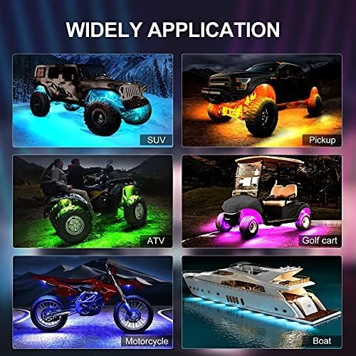YiLaie RGB LED Rock Lights, 180 LEDs Lights with Phone App/Remote Control & Timing & Music Mode Rock Lights Kits, Waterproof Underglow Light for ATV RZR UTV SUV Off Road AUTO Motorcycle (12 Pods)