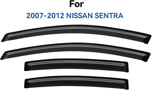 Window Visors Rain Guards Shield for 2007-2012 Nissan Sentra, Out-Channel Window Vent Wind Deflectors Visors Shades for 07-12 Nissan Sentra