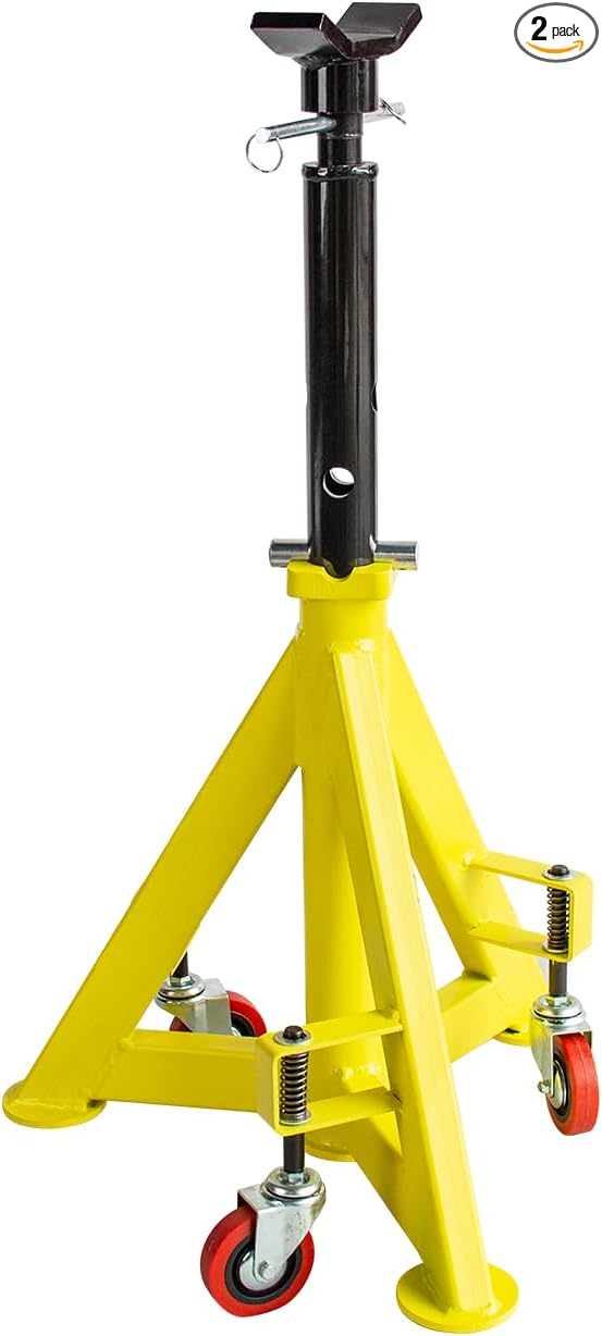 22 Ton (48,000 lbs) Jack Stands Heavy Duty Jack Stand Double Locking Pin Type Car Jack Stand Adjustable Height to 43'' with 360° Wheels for Garage, Repair Shop and DIY, 1 Pair