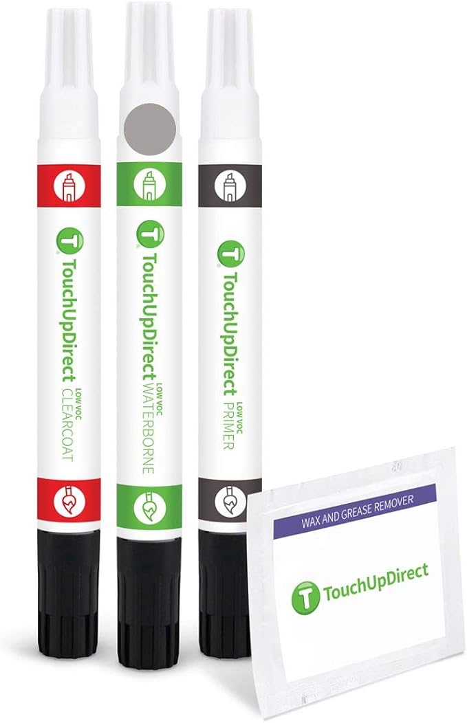 TouchUpDirect 1K0 Silver Knockout Metallic Compatible with Toyota Exact Match Touch Up Paint Combo - Preferred Kit