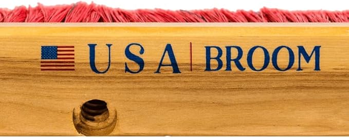 24" Soft Sweep Indoor Push Broom with 60" Handle. Ideal for Epoxy & Polished Floors. Durable American Made Steel Brackets-Stainless Steel Hardware. No Plastic. 100% Made in The USA