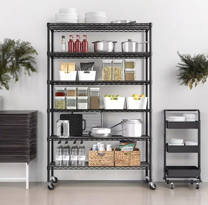 Generic Organize in Style with The Members Mark 6-Tier NSF Heavy Duty Wire Shelving, 47.75"" W x 18"" D x 75.5"" H (Graphite, 1 PACK)