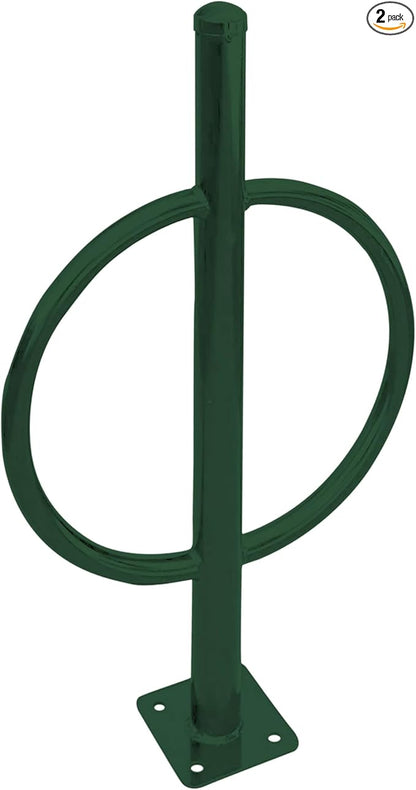 Sandbaggy Post and Ring Bike Rack - Commercial Bike Racks - Galvanized Steel - Anti-Theft Design - In Ground, Apartments, Sidewalks, Industrial (Green, 2)