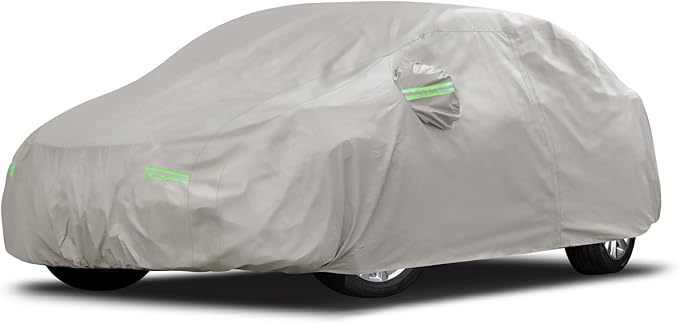 Migaven 6 Layers Car Cover Custom Fit for Toyota Corolla 2000-2025, Honda Civic 1991-2025, Waterproof Full Exterior Cover Sun Rain Protection with Door Zipper