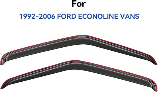 in-Channel Window Visors Rain Guards for 1992-2006 Ford E-150/E-250/E-350/E-450/E-550 Super Duty, Window Vent Wind Deflectors Visors Shades for 92-06 Econoline Cargo Van, 2PCS