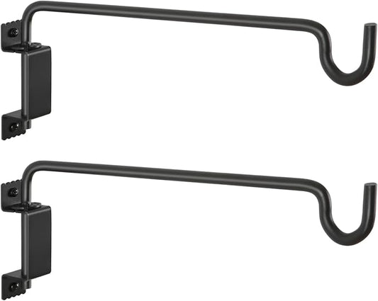 16" 360° Swivel Plant Hange - Heavy Duty Solid Steel Wall Hook, 12-Directional Adjustable for Bird Feeders, Outdoor/Indoor Plants, Garden & Patio, Rust-Resistant Black