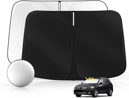 Windshield Sun Shade for Volkswagen VW Tiguan 2018-2025 Foldable Sunshade Custom Fit Front Window Car Interior Accessories Protector Blocks UV Rays