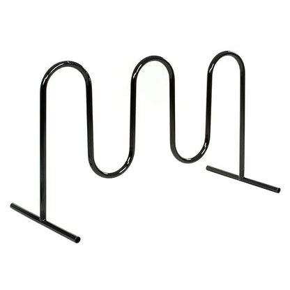 Global Industrial 68" L Wave Bike Rack, Free Standing, 7-Bike Capacity, Powder Coated Steel, Black, Commercial Bike Rack for Stores, Parks, Schools and More
