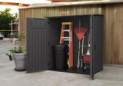 Outdoor Storage Shed, Extra Large Vertical, 6' x 4', Dark Gray