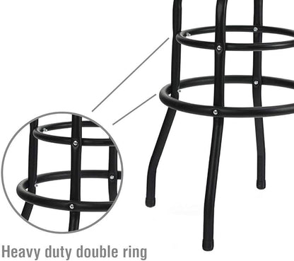 WORKPRO W112003 Garage Shop Stool, Heavy-Duty Steel Construction Garage Stool, Swivel Cushion Seat, Black Powder Coated Legs & Footrest (Single Pack)