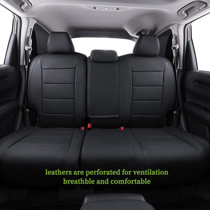 coverdream Custom Seat Covers Compatible with Select Honda CRV 2012 2013 2014 Models - Leatherette (Black,Full Set)