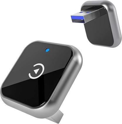 Wireless CarPlay Adapter for iPhone - Upgraded Mini Design, USB/USB-C Plug & Play Converts Wired Connection - Compatible with iOS 10+ & Factory CarPlay Cars