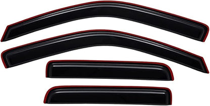 Lightronic Extra Durable Clip-on in-Channel Auto Vent Window Visor, Fits 2004-2012 Chevrolet Colorado & GMC Canyon, Crew Cab, UV Protection Rain Guard, Original Wind Deflector, Dark Smoke, 4-Pcs