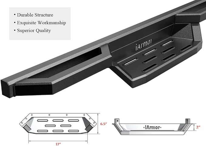 APS 304 Stainless Steel Pocket Steps Running Boards Side Bars Compatible with Jeep Wrangler 1987-2006