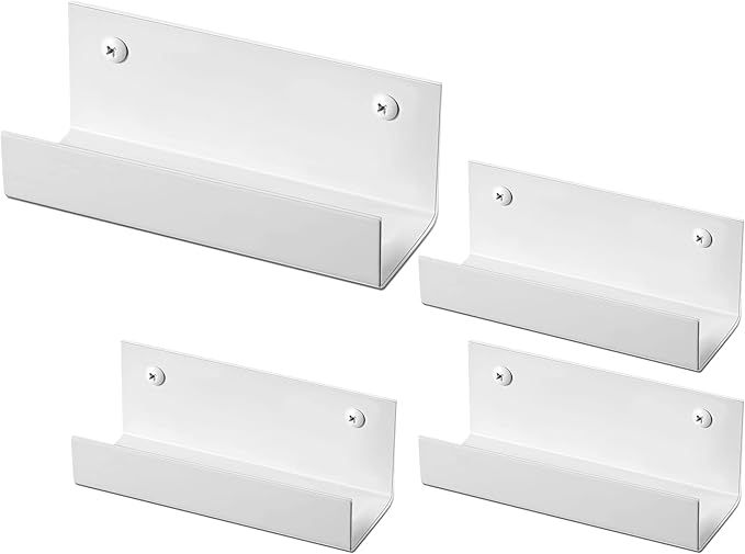 Blulu 4 Pieces Wall Mount Ladder Wall Wheelbarrow Hanger Steel Garage Storage Hook Wheelbarrow Hanger Heavy Duty Garage Storage Organizer for Hang Ladders Carts Chair Bicycle(White)