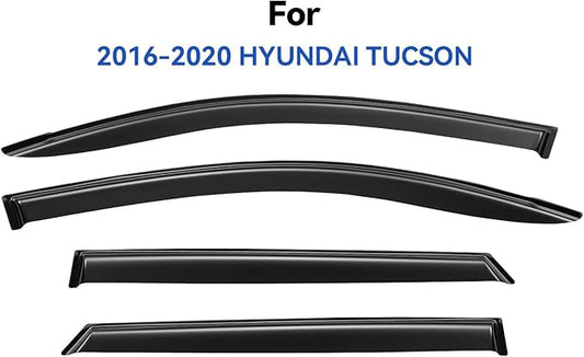 Window Visors Rain Guards for 2016 2017 2018 2019 2020 2021 Hyundai Tucson, Out-Channel Window Vent Wind Deflectors Visors Shades for 16 17 18 19 20 21 Tucson
