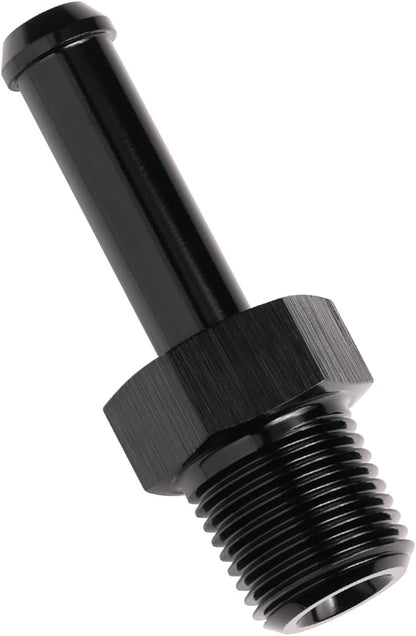 1/8 NPT Male to 1/4" Hose Barb Fitting Adapter Nipple Straight Aluminum Black