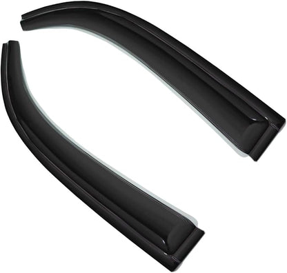 2pc 3D Sun Rain Guard Window Visor Wind Deflector Compatible with Chevy Colorado GMC Canyon Extended Cab Smoke