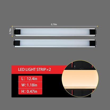 Garage Storage Cabinets System, 6-Pcs Workshop Cabinet Set in Black and Red, Included Steel Cabinets, LED Lights, Wood Panel, Key Locking, Adjustable Door Panels and Legs