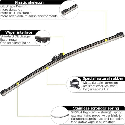 AUTOBOO 28"+28" Windshield Wipers with 11" Rear Wiper Blade Replacement for Ford Escape 2013-2019 -Original Factory Quality (Pack of 3)