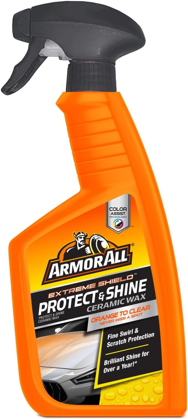 Armor All Extreme Shield Protect & Shine Ceramic Wax, Color Changing Spray Car Wax, 16 Fl Oz Bottle