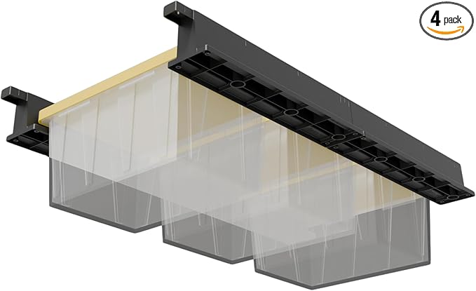 Overhead, Space-Saving Storage Tote Organizational Solution for Garage, Basement, Small Spaces