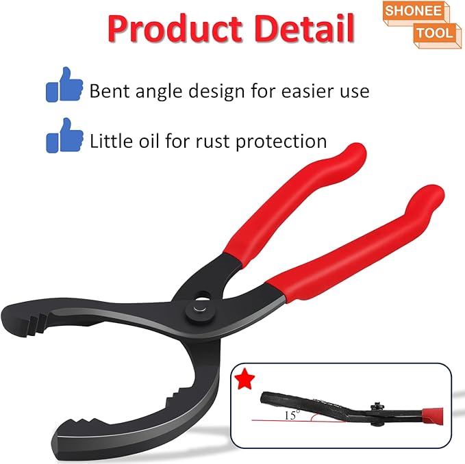 Oil Filter Wrench (L:12", Jaw Capacity: 60mm to 102mm), Automotive Oil Filter Removal Tool for Oil Change, Adjustable Fuel Filter Wrench Plier (1 Set)