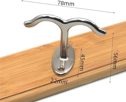 10 Pcs Zinc Alloy Ceiling Double Hook Cabinet Wardrobe Coat Towel Hat Hook Hooks Under Cabinet Shelf (Shiny Silver)