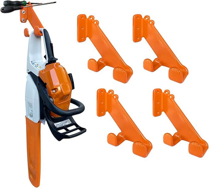 Chainsaw Hanger, 4 Pack Chainsaw Wall Mount, Heavy Duty Chainsaw Holder, Garage Organization Garage Storage Shed Organizer Mounted Chainsaw Rack