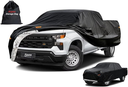 Kayme Truck Cover Custom Fit Chevy Silverado 1500(1998-2018) Regular Cab SB. Full Exterior Heavy Duty Outdoor Pickup Truck Car Cover Waterproof All Weather.Car Tarp for Wind Sun Dust Protection.