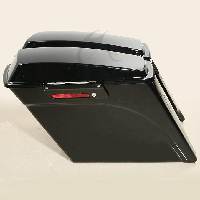 XFMT Hard Saddlebags + Chrome Conversion Brackets Compatible with HARLEY HD SOFTAIL MODEL 1986-2013