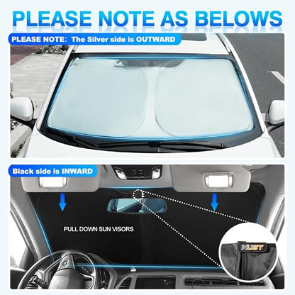 KUST Windshield Sun Shade for 2018-2023 2024 Nissan Kicks Accessories Sunshade Window Sun Visor Protector Foldable Blocks UV Rays Keep Your Car Cooler