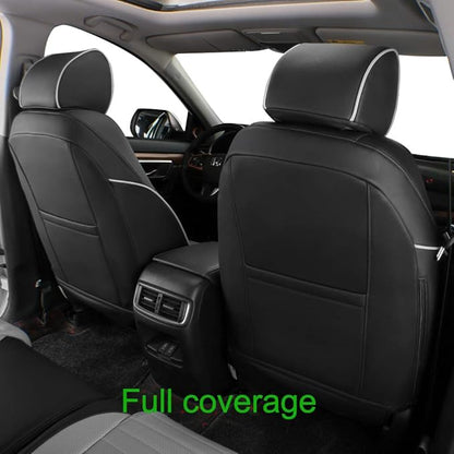 EKR Accord Car Seat Covers for Honda Accord EX-L,Touring,Sport,EX,Hybrid 2018 2019 2020 2021 2022(Rear Row 40/60 Split Backrest),Car Seat Protector,Car Automotive Seat Covers,Leather(Black/Gray)