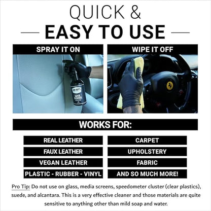 CAR GUYS Super Cleaner | Effective Car Interior Cleaner | Leather Car Seat Cleaner | Stain Remover for Carpet, Upholstery, Fabric, and Much More! | 18 Oz Kit with Microfiber Towel
