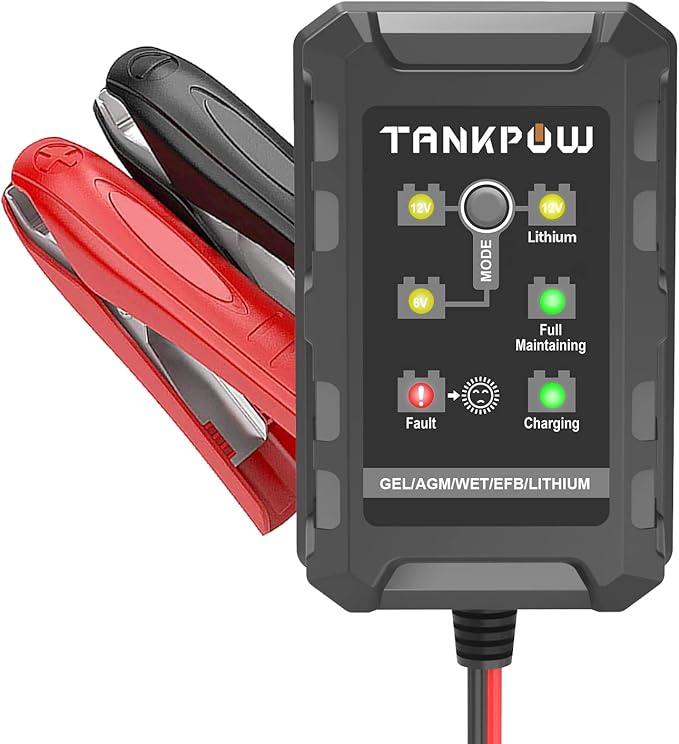 1.5-Amp Smart Car Battery Charger,6V and 12V Automotive Battery Charger Battery Maintainer,Trickle Charger,Float Charger for Cars,Motorcycle,ATV,AGM,Gel,Lithium and Deep Cycle Batteries