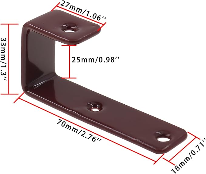 Bunk Bed Ladder Hooks Brackets, Iron Bed Ladder Hook,PVC Coated Angled Ladder Hooks,Heavy Duty Replacement Hardware Utility Hooks,Loft Garage Storage Hooks,J Brackets Hooks with Screws Coffee