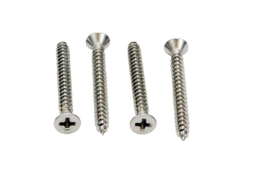 Bolt Dropper 100 Pack #4 x 1in Wood Screw - Stainless Steel Screws with Flat Head Phillips Drive - 18-8 (304) Corrosion-Resistant Screws for Indoor or Outdoor Wood Use