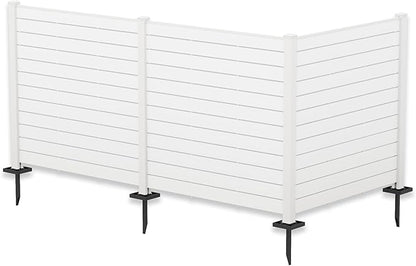 Kozyard 50" W x 48" H Outdoor Privacy Screens Aluminum Post, Air Conditioner Fence Panels, Pool Equipment Enclosure, Trash Can Screens Fence Kit for Outside Backyard Patio (White/3 Panels)