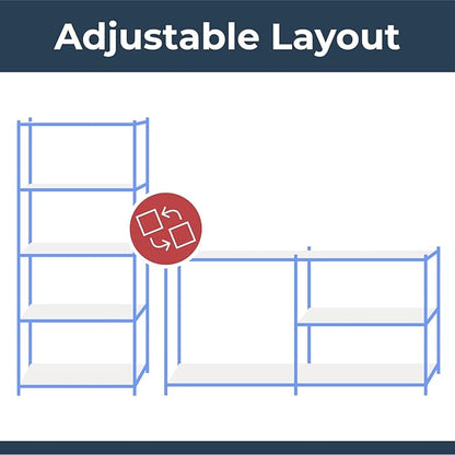 G-Rack | 5 Tier Garage Shelving Units | Metal Shelving Storage | Heavy-Duty Organization Racks | Adjustable Shelves | 2000LB Capacity | Ideal for Workshop, Shed, Office - 59D x 30W x 12H (Blue)