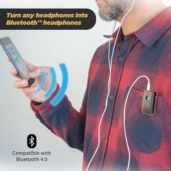 Scosche BTR3-SP BTFREQ Universal Bluetooth Wireless Audio Streaming and Handsfree Calling Receiver, Connect to Earbuds, Headphones, Car Stereo, Black