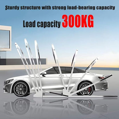 Heavy Duty Stainless Steel Carport, Retractable Car Awning, Semi-Automatic Mobile Folding Garage for Outdoor,Lockable,Durable Shelter,Grey (L5.9 * W2.7 * H2.45m)