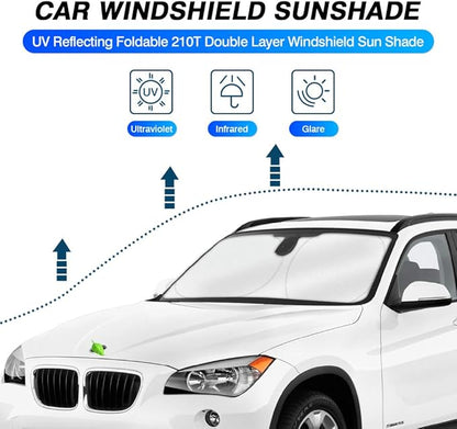 KUST Windshield Sun Shade for BMW X1 E84 Accessories 2011 2012 2013 2014 2015 Custom Fit Sunshade Foldable Sun Visor Protector Blocks UV Rays Keep Your Car Cooler