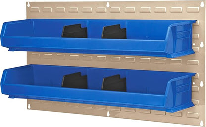 Akro-Mils 30636 Heavy Duty Wall Mount Garage Storage Steel Louvered Panel | Wall Storage Bin Hanging Organizer System for AkroBins, 36-Inch W x 19-Inch H, White, 4 Pack