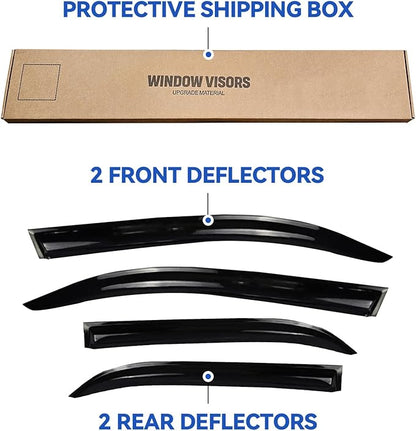 Window Visors Rain Guards Shield for 2012 2013 2014 Toyota Camry, Out-Channel Window Vent Wind Deflectors Visors Shades for 12 13 14 Camry