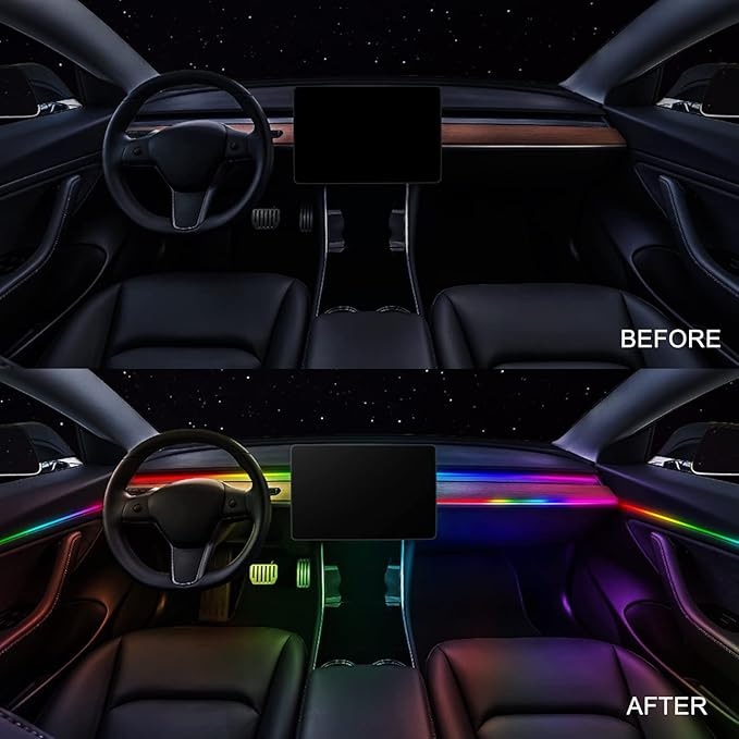 Dreamcolor Acrylic Interior Car LED Strip Light 14-inch, which fit for dreamcolor Main Controller Connects and sub-Controller kit (not Including), Not Applicable dreamcolor 5 in 1(Single Controller)