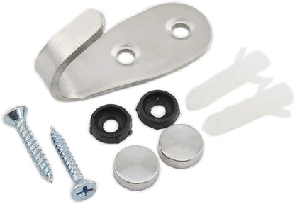 Stainless Steel Coat Hooks - Heavy Duty Wall Mounted Hanger Hooks for Towels, Keys, Hats - Indoor & Outdoor Use - 8 Pack