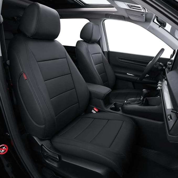 coverdream Custom Seat Covers Compatible with Select Honda CRV 2012 2013 2014 Models - Leatherette (Black,Full Set)