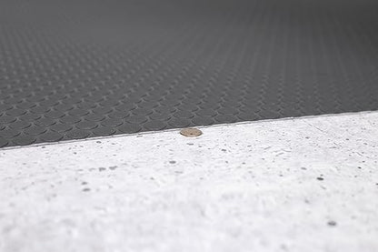 G-Floor Small Coin Pattern Vinyl Garage Flooring Mat (5' x 10', Slate Grey Color) - Versatile Protector Saves Your Floor from Spills and Dents