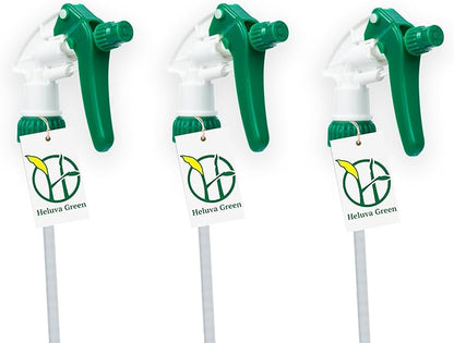 Spray Bottle Nozzle Replacement, Bottle Tops Only - Sprayer Nozzle Triggers for Heavy Duty, Commercial, Home Cleaning Solutions - Fits 8,16,24,32 oz Plastic & Glass Bottles, Green 3 pack