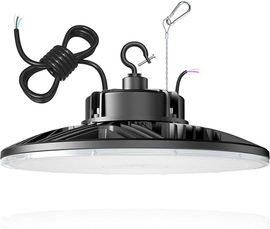240W UFO LED High Bay Light, UL & DLC Listed 5000K Daylight 33600LM, 0-10V Dimmable LED High Bay Lights AC100-277V, IP65 Waterproof Commercial Bay Lighting Fixture for Warehouse Workshop